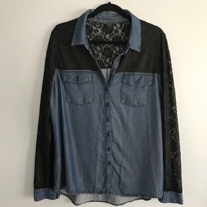Guess Jean and Lace Blouse